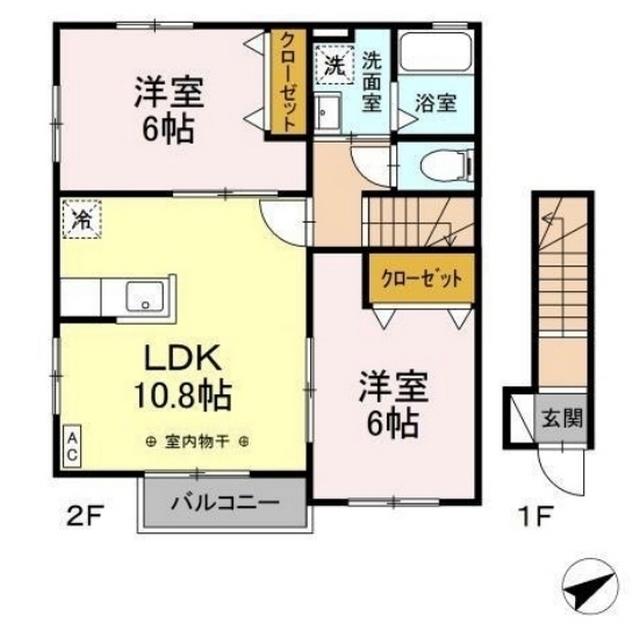 DUPLEX与一A棟（201） 間取り図画像
