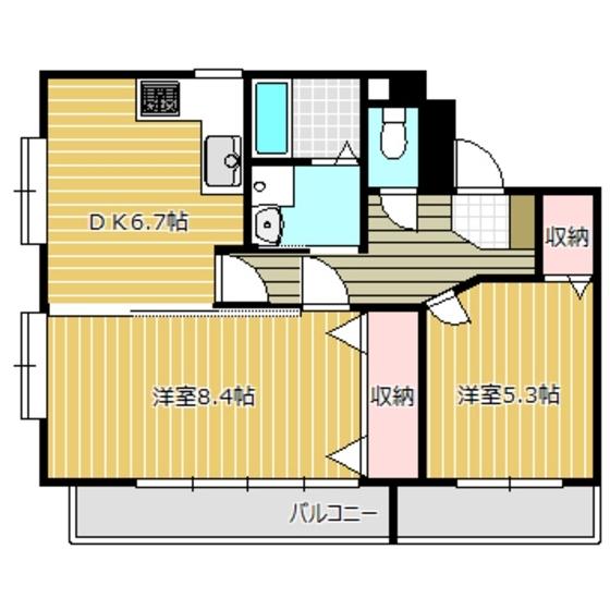 ヴィラ茶町通り（601） 間取り図画像