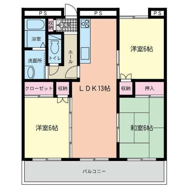 ハイム瑞光（302） 間取り図画像