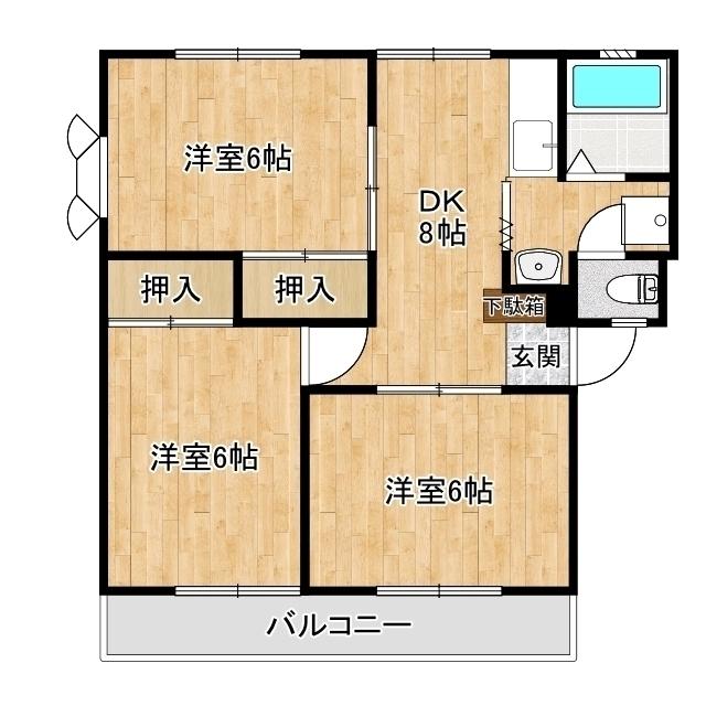 サンビレッジ静岡　D棟（201） 間取り図画像