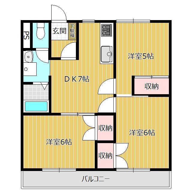 プレミール瀬名（301） 間取り図画像