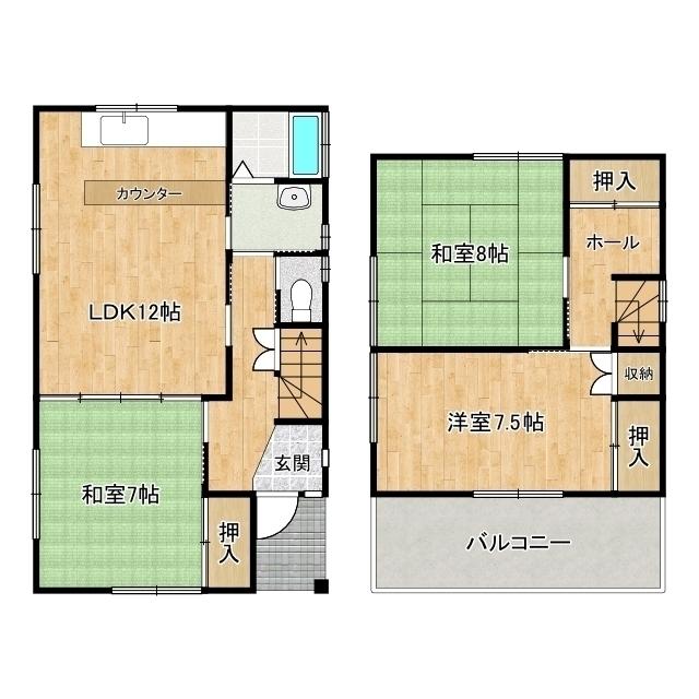 大岩町貸家（1） 間取り図画像
