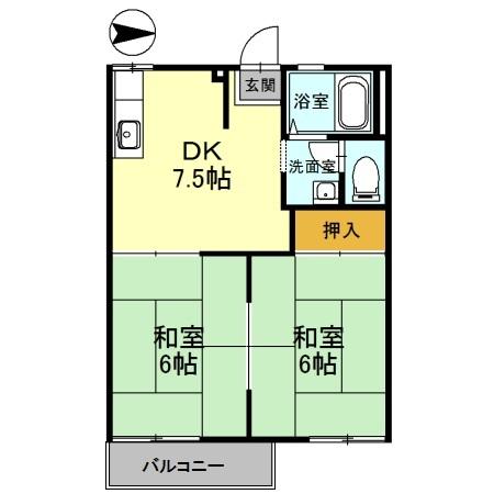 ファミールコーポ高屋7（208） 間取り図画像