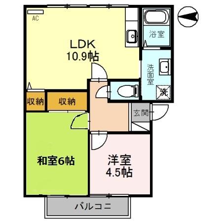 フレグランス　メイビー　B棟（202） 間取り図画像