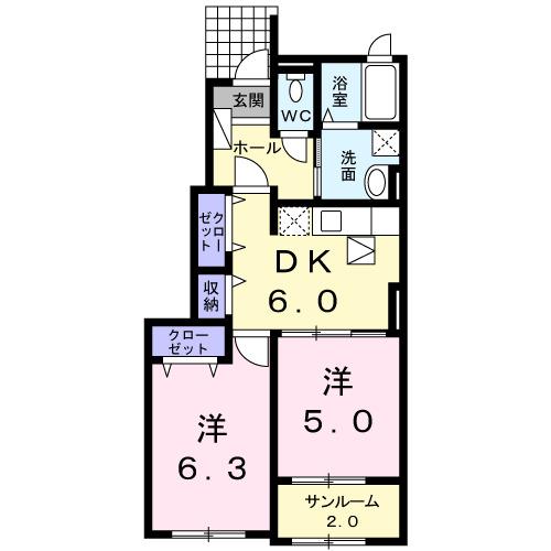 メゾンフランＢ（102） 間取り図画像