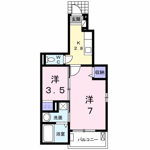 リバーサイド２（101） 間取り図画像