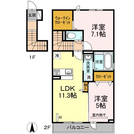 D-roomあけぼの（201） 間取り図画像
