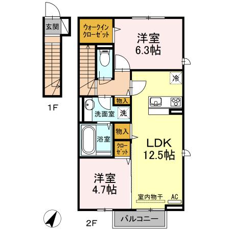 エスペランサ宮若（201） 間取り図画像