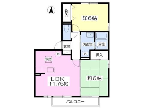 ネオウィングＣ棟（201） 間取り図画像