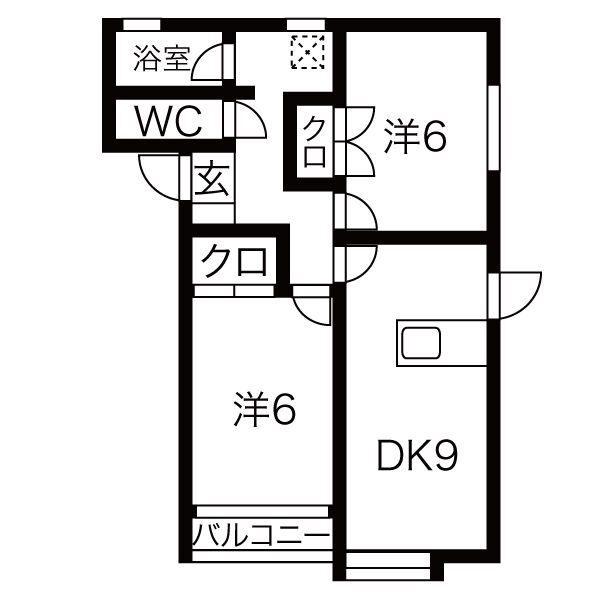 サンパティークA棟（202） 間取り図画像
