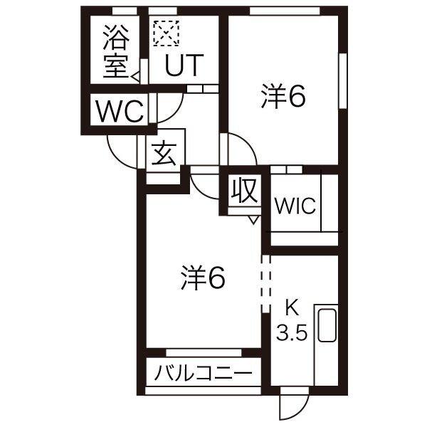ラ・ヴィータ A棟（203） 間取り図画像