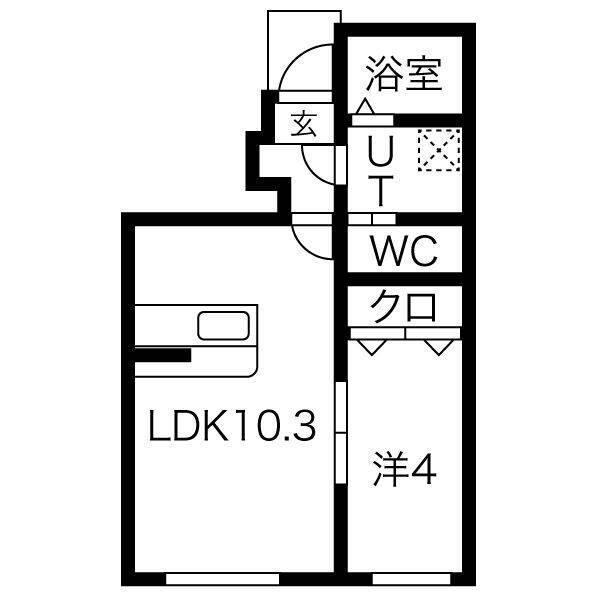 Crest尼沼B棟（103） 間取り図画像