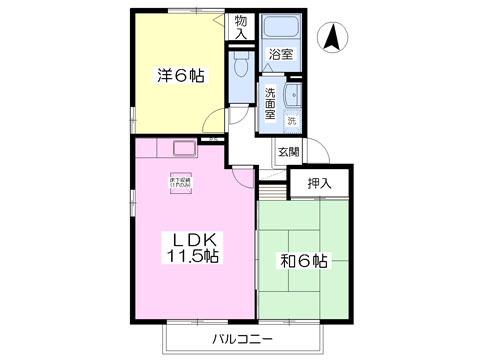ネオウィングB棟（102） 間取り図画像
