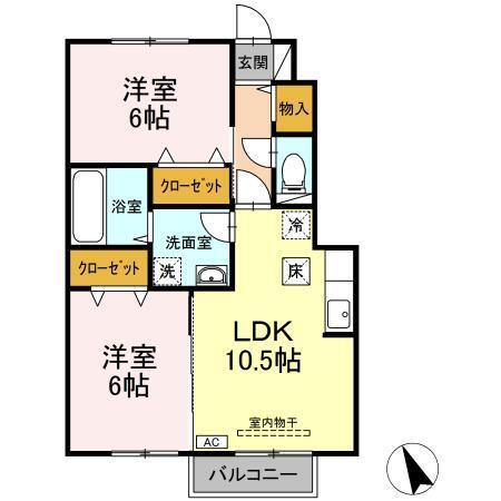 セジュール聖天　Ａ（101） 間取り図画像