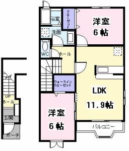 セレーノ　Ｂ（201） 間取り図画像