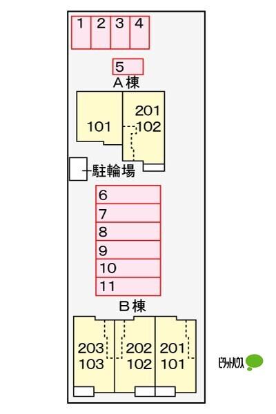 オーブ　メゾン　アミナ　Ｂ棟（101） 駐車場