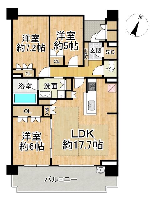 ザ・ライオンズ池田C棟 間取り図画像
