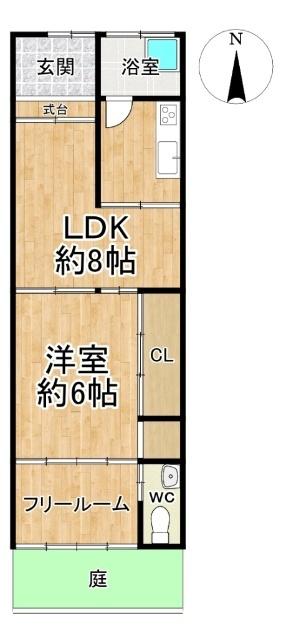 尼崎市崇徳院3丁目貸家（1） 間取り図画像