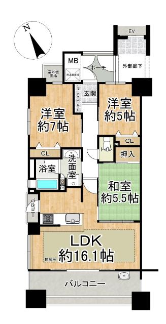 サーパス池田駅前（501） 間取り図画像