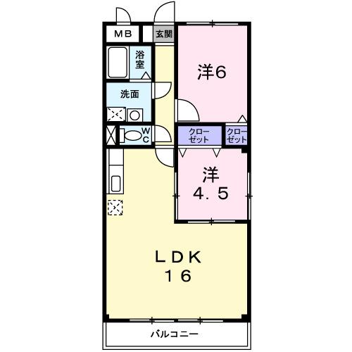 グランドゥール畦野（201） 間取り図画像