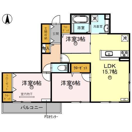 ラフィネ（202） 間取り図画像