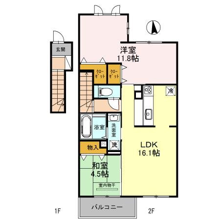 グラン チュイール　Ｂ棟（203） 間取り図画像