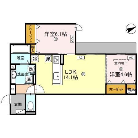 O-crest池田桃園（101） 間取り図画像