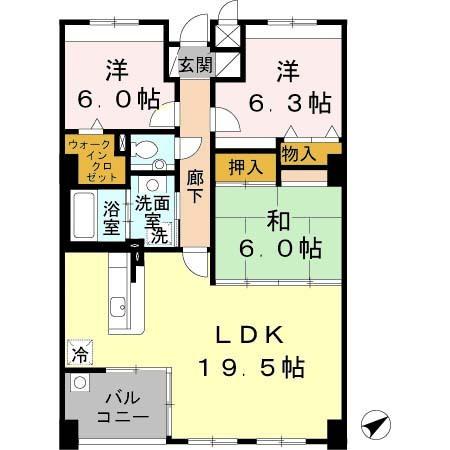 ヴィラ ウノカ（402） 間取り図画像