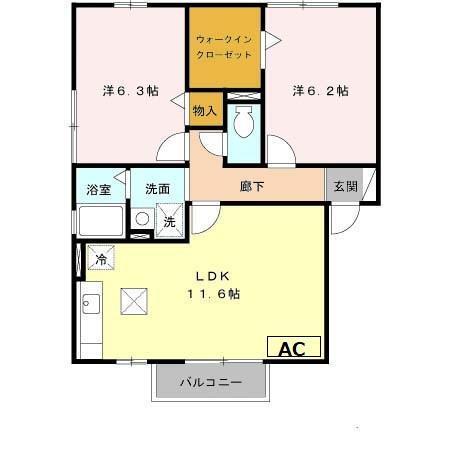 ウエストリヴァーⅡ（101） 間取り図画像