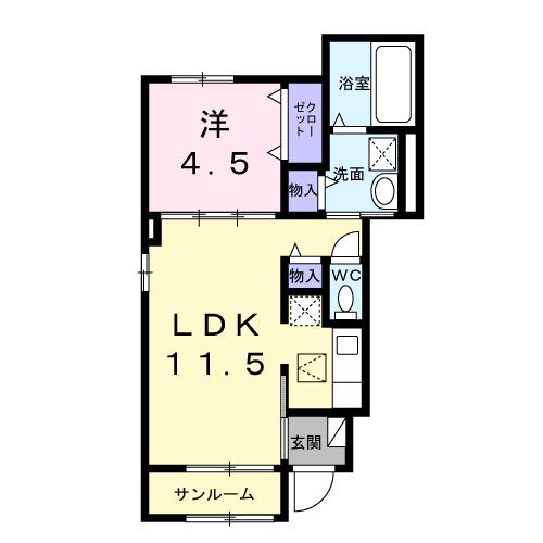 Ａｌｌ　Ｇｏｏｄ　和（101） 間取り図画像