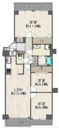 サンロイヤル池田バードヒルズ1号館 間取り図画像
