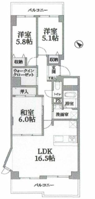 サンロイヤル池田バードヒルズ1号館 間取り図画像