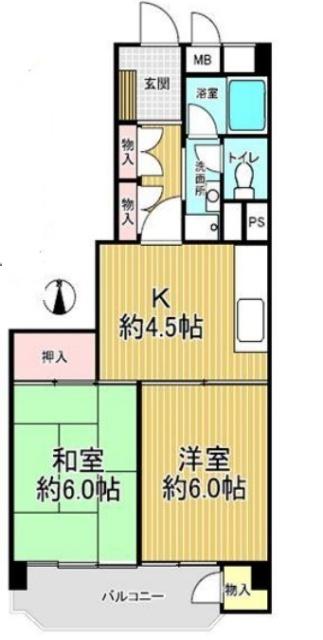五月丘ハウスＢ棟 間取り図画像