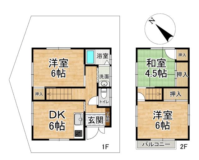 生駒市西松ヶ丘(オーナチェンジ)中古戸建 間取り図画像