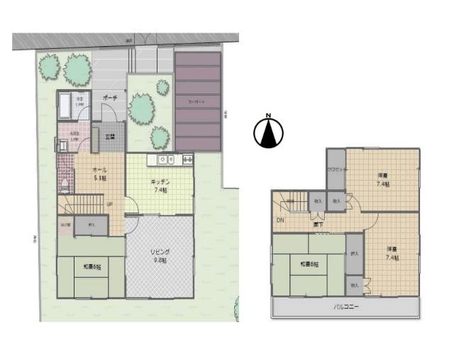 池田市伏尾台１丁目　全居室６帖以上　中古戸建 間取り図画像