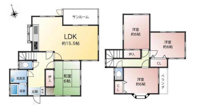 猪名川町万善字一本松　猪名川を臨む4LDKの中古戸建♪ 間取り図画像