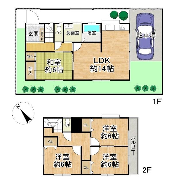 能勢町山辺中古戸建(表面利回り12%)※オーナーチェンジ 間取り図画像