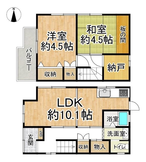 池田市井口堂3丁目　中古戸建 間取り図画像