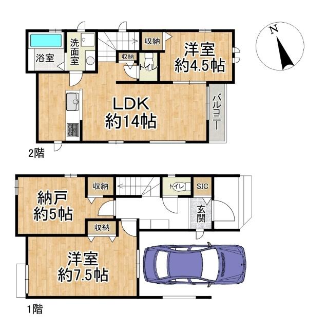 川西市山下町　閑静な住宅地に位置する新築戸建　限定1棟 間取り図画像