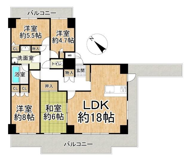 パークハウス猪名川壱番館A棟 間取り図画像