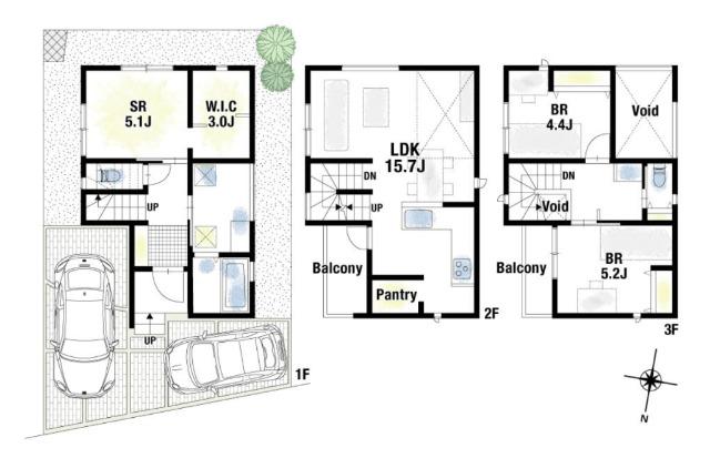 池田市五月丘5丁目　高台に位置する新築分譲住宅　全5区画　1号 間取り図画像