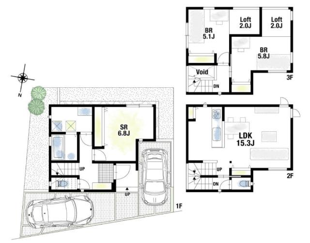 池田市五月丘5丁目　高台に位置する新築分譲住宅　全5区画　3号 間取り図画像