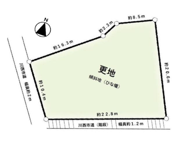 川西市寺畑2丁目　約131坪の建築条件なし土地 区画図