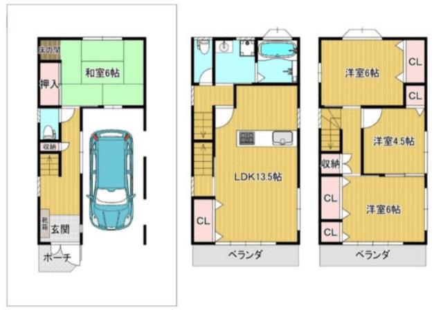 天神2丁目　R8年4月フルリフォーム済の中古戸建 間取り図画像
