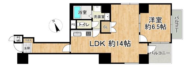 ライオンズマンション上六第三 間取り図画像