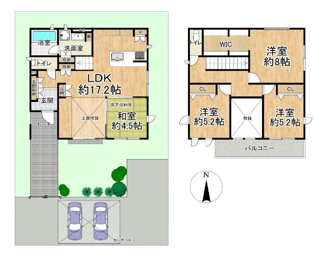 大和西3丁目　中古戸建　小林住宅施工の内外W断熱！駅徒歩8分の2 間取り図画像