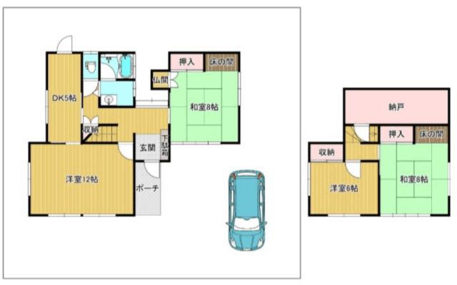 伏見台4丁目　中古戸建　南向きで陽当り良好！前道幅員6.2ｍの開 間取り図画像