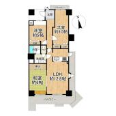 池田五月丘A棟　新規内装リフォーム済・陽当り良好の広々3LDK 間取り図画像
