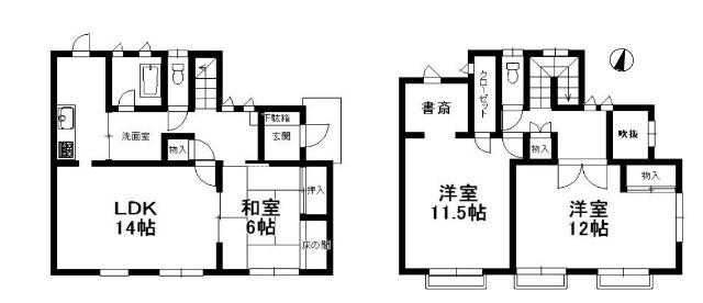 豊能町新光風台　開放感あふれる三方角地！陽当たり良好な3LDK戸 間取り図画像