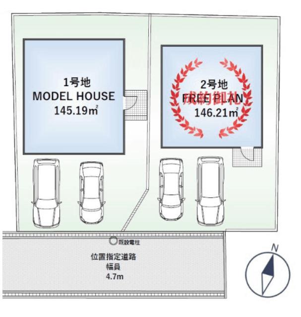 池田市畑４丁目　新築戸建　１号地　並列駐車２台可能！ その他
